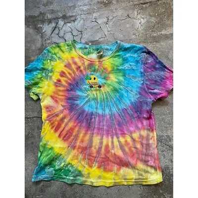 Vintage 2000s 00s Y2k Tie-dye T-shirt Colorful Rainbow Smiley Face Vw Slug Bug • $42.18