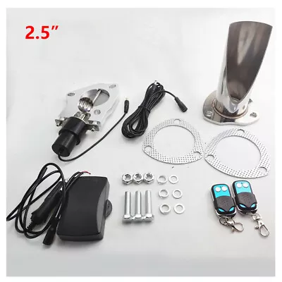 $84.59 • Buy 2.5  Electric Exhaust Cutout Valve Cut Out Kit With Remote Switch Dump Valve