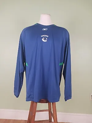 Vancouver Canucks NHL Reebok Adult 2XL Game Day Long Sleeve Shirt • $9.99