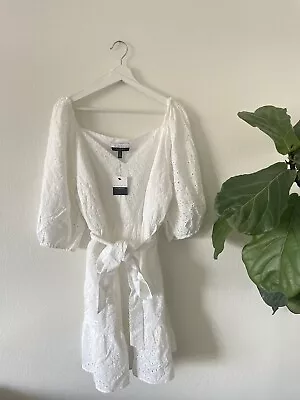 EloquII Elements Eyelet Dress Womens 18 White Belted  • $25