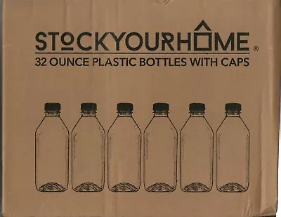 Stock Your Home 32 Oz Empty Plastic Bottles With Lids - 6 Count - New • $8.99
