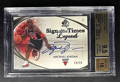 Michael Jordan Bgs 9.5 2005-06 Sp Authentic Sign Of The Times Legends Auto 14/25 • $10499.99