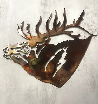 Elk Head Metal Wall Art  Measures 14  X 16  • $29.98