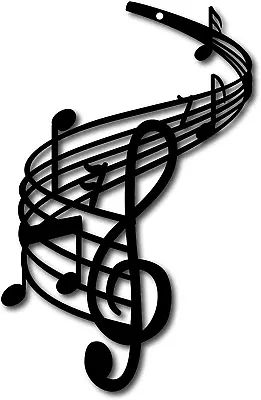 CREATCABIN Metal Wall Art Music Note Decor Notation Art Treble Clef Black For 7 • £15.45