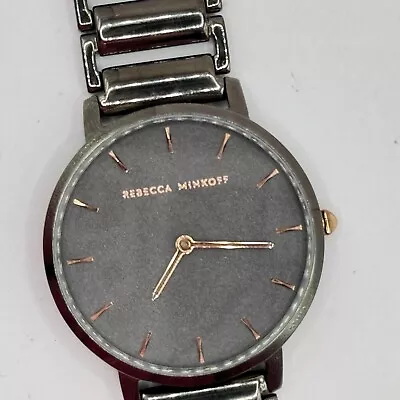 Rebecca Minkoff Major Gray Ion-Plated Womens Watch Sandblasted Rose Gold Dial • $29.99