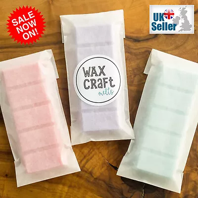 WaxCraft 100pcs Glassine Paper Bags Wax Melt Snap Bar Packaging Open Top 65mm • £12.48