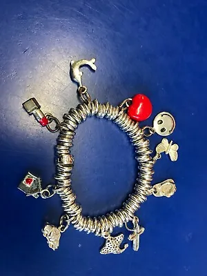 Links Of London .925 Silver Sweetie 10 Charm Bracelet Excellent Condition • £160