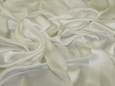 Liberty London Belgravia Silk Satin Fabric Ice White - Per Metre • £44.99
