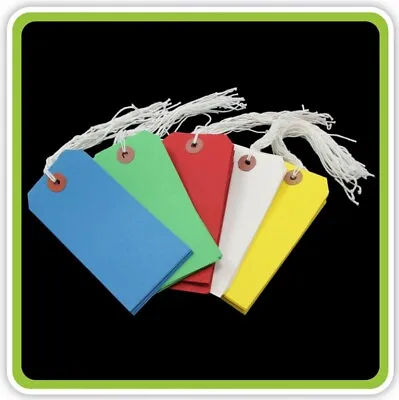 Large Reinforced Strung Tags Coloured Tags Luggage Labels 96mm X 48mm ST3 • £150