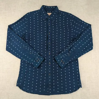 $24.95 • Buy Brooks Brothers Red Fleece Linen Blend Shirt Mens Medium Blue Polka Dot