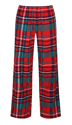 Ladies Pyjama Bottoms Brushed Cotton Flannel Lounge Pant With Pockets 6-24 New • £8.99