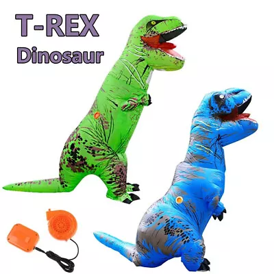 T-Rex Blow Inflatable Dinosaur Costume Adult Jurassic World Park Trex • $40.99