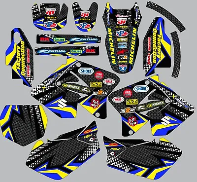 Graphic Kit For Suzuki RM125 RM250 RM 125 250 2001-2012 Decals Carbon Fiber Logo • $95.99