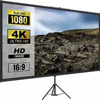 Tripod Projector Screen With Stand 60 Inch 4K HD 16:9 Home Cinema Portable • $38.32