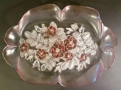 Beautiful Crystal Rosella Mikasa Oval Platter. Clear Glass Pink Tinted. • $40
