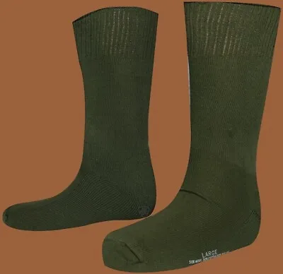 New Military Issue Cushion Sole Boot Socks U.s.a Made Od Green Medium 9-11 • $7.98