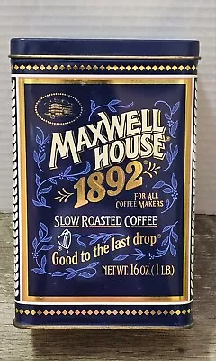 1992 Maxwell House Coffee - 1892 (100th Ann.)~Collector Tin With Lid ~ 6.5  Tall • $10