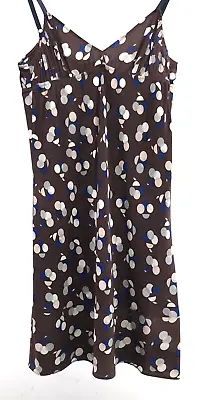 Marni Brown & Multicoloured Silk Slip Dress Knee Length - Brand Size I / EU 36 • £42