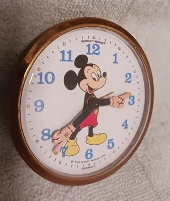 Mickey Mouse *Disney* Phinney-Walker German Manual Wind Travel Alarm Clock  • $39.49