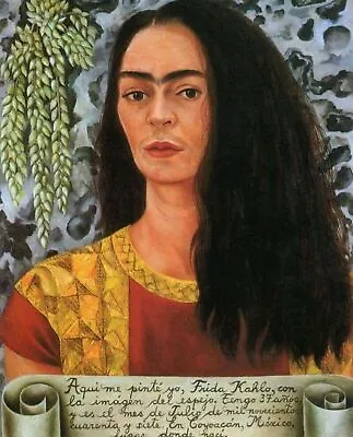 1947 Self Portrait With Loose Hair By Frida Kahlo Art Painting Print • $10.99