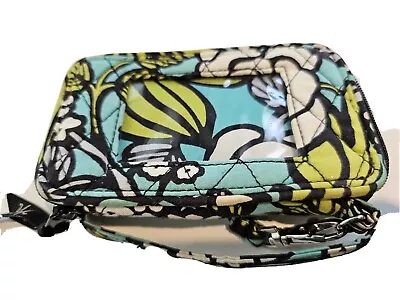 Vera Bradley Island Blooms All In One Wristlet Teal Lime White Black 6  X 3.5  • $12.16