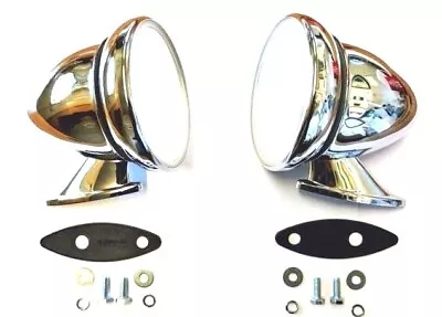 Classic Mini Wing Mirror Chrome Bullet Racing Pair Car Austin Morris Cooper 7a5 • $47.94