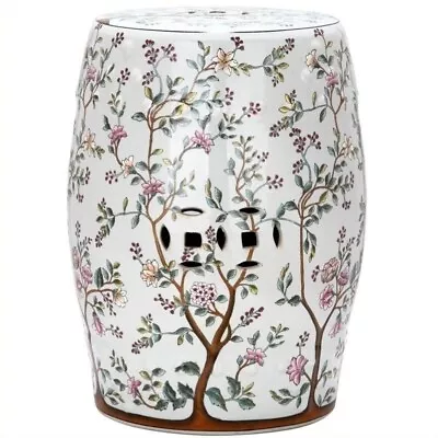 Safavieh Ceramic Blooming Tree Garden Stool With Flower Tree Pattern • $130.99