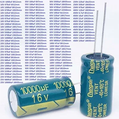 6.3V-450V Radial Aluminium Electrolytic Capacitor For Audio Amplifier/PCB/LCD TV • £37.20