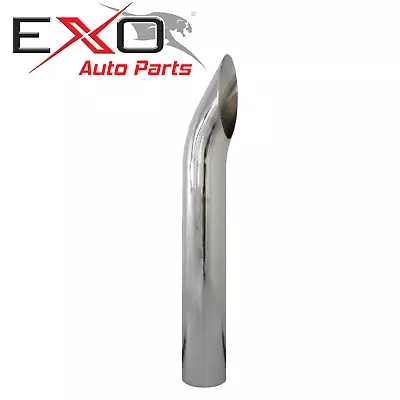 $264.99 • Buy 5  Inch Chrome Truck Muffler Exhaust Stack Curved Deflector X 48  (1220mm) Long