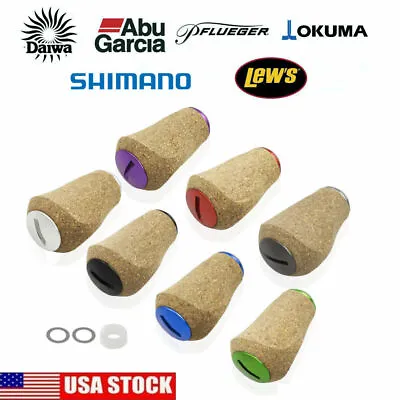 Abu Shimano Daiwa Reel Handle Knob Soft Rubber Cork Wood Spinning Baitcasting • $10.99
