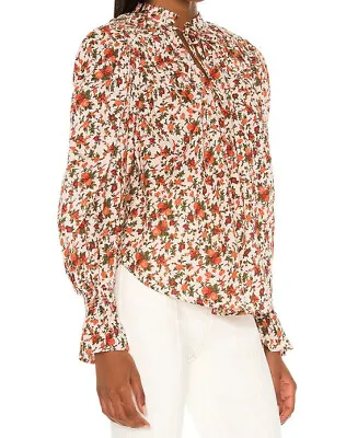 Free People Meant To Be Smocked Blouse Ob1334909 Floral Vintage Combo Size M • $35.99