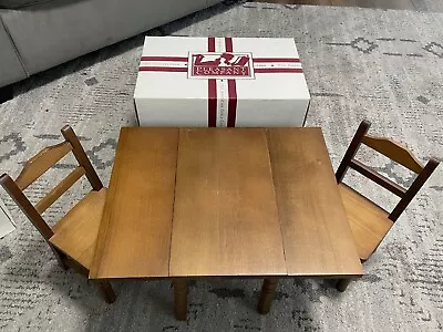 American Girl Doll Molly Retired Drop Leaf Wood Table W/Chairs Pleasant Company  • $85