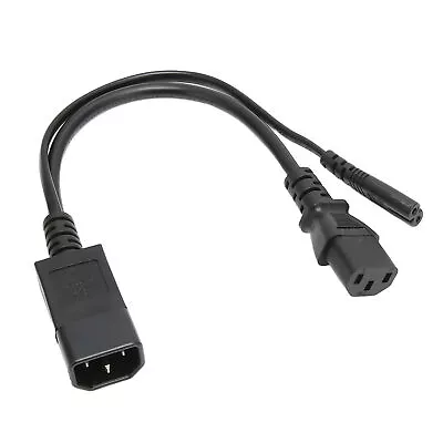 IEC320 C14 To C13 C7 Power Cord Flame Retardant Y Splitter Power Cord One Shape • £11.49