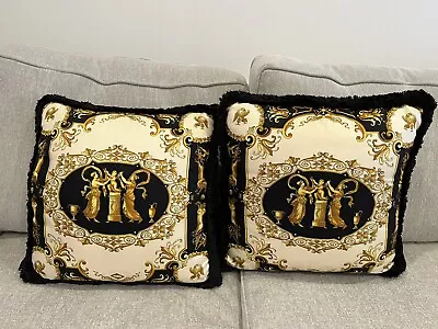 Beautiful Pair Of Versace Pillows. Silk Side And Velvet Side • $425