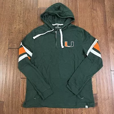 Miami Hurricanes Pullover Hoodie Lightweight Sweatshirt Sweater Colosseum Large • $28.98