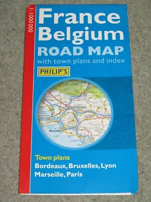 Philip's Road Map Of France & Belgium - 1:1000000 - 2000 Edition • £1.99