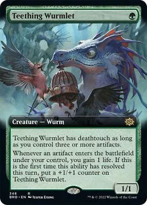 1x (348) Teething Wurmlet - EXTENDED ART MTG The Brothers' War NM Magic Regular • $2.37