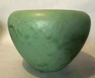 Vintage Matte Green Mission Arts & Crafts Style Art Pottery Jardiniere Vase • $379