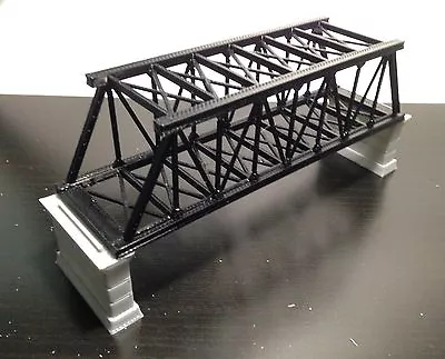 Outland Models Railroad Truss Bridge Black (for Double Track) With Piers Z Scale • $12.99