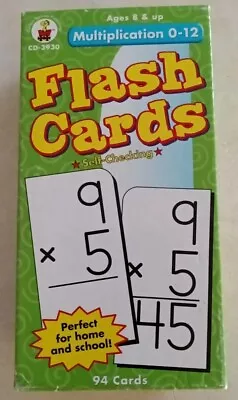 New! Box MULTIPLICATION 0-12 Flash Cards Carson Dellosa Education Sealed • $10