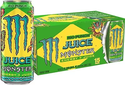 Monster Energy Juice Rio Punch Energy + Juice Energy Drink 16 Oz (Pack Of 1 • $36.99