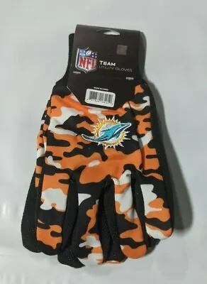 Miami Dolphins Camouflage Sports Utility Gloves Work Gardening NEW CAMO • $9.99