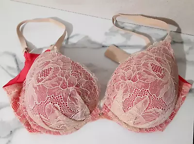 Victoria's Secret Plunge Bra 38d Rhinestones Lace Fabulous Pretty • $19.98