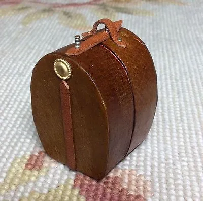 Dollhouse Miniature Leather Bag Luggage Suitcase Valise Grip Hat Box Lg 540 • $42.95