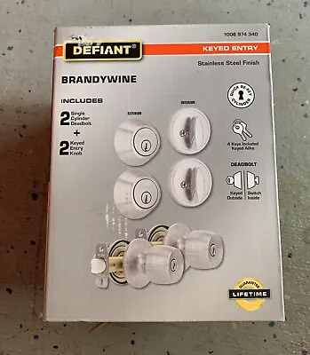 Defiant Brandywine Stainless Steel Keyed Entry Project Pack - Brand New - • $23