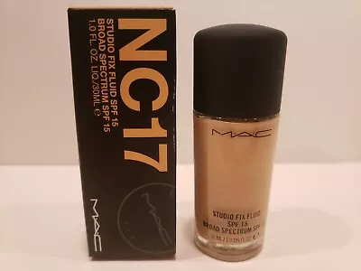 MAC ~ Studio Fix Fluid Foundation ~ BS/SPF 15 ~ NC17 ~ 1 Oz ~ NIB • $27.99