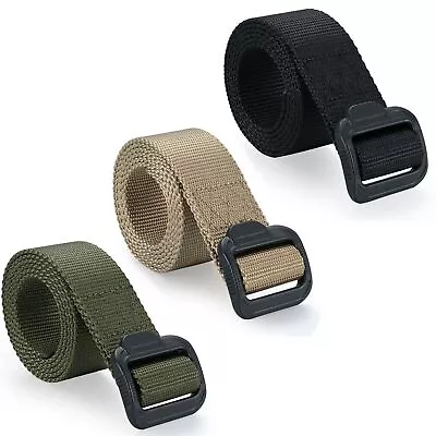 Men's Tactical Military Outdoor Combat Nylon Canvas Belt Buckle Strap Waistband • $8.55