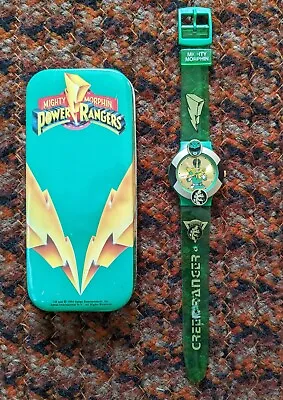 $54.99 • Buy 1994 Mighty Morphin Power Rangers Green Ranger Collector's Watch W/ Tin OG Owner