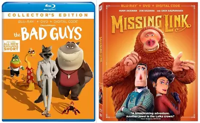 The Bad Guys [Blu-ray] + Missing Link [Blu-ray] (w/slip!) NEW! Ships FREE • $15.99