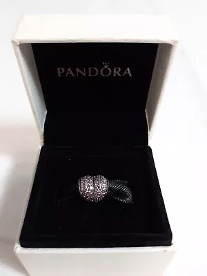 £9.99 • Buy PANDORA S 925 ALE Pave Pink Cubic Zurconia Heart Charm - Boxed